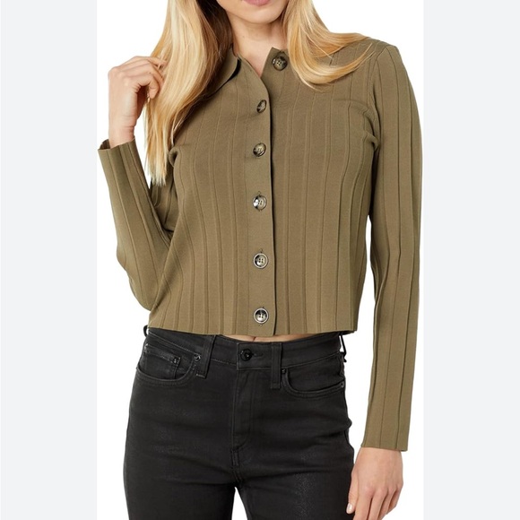 Ted Baker Khaki Extonn Collared Button Down Cardigan Sweater NWT